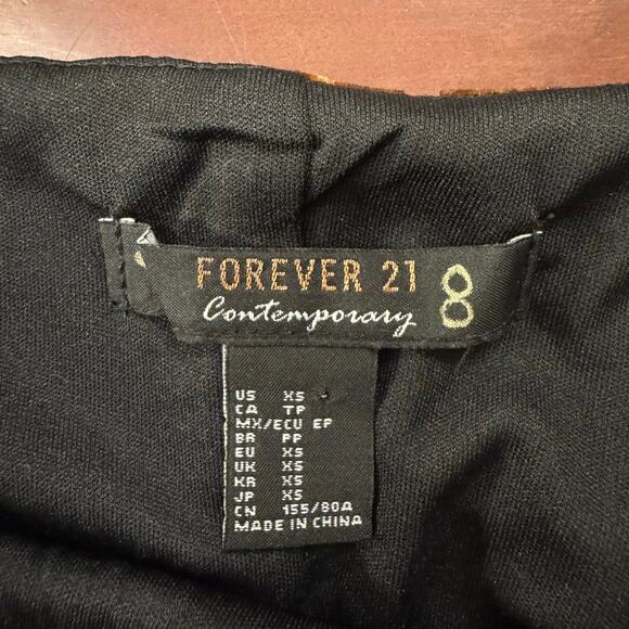 Forever 21 Ribbed Velvet Brown and Black Bodycon Mini Dress Size XS - Picture 5 of 5